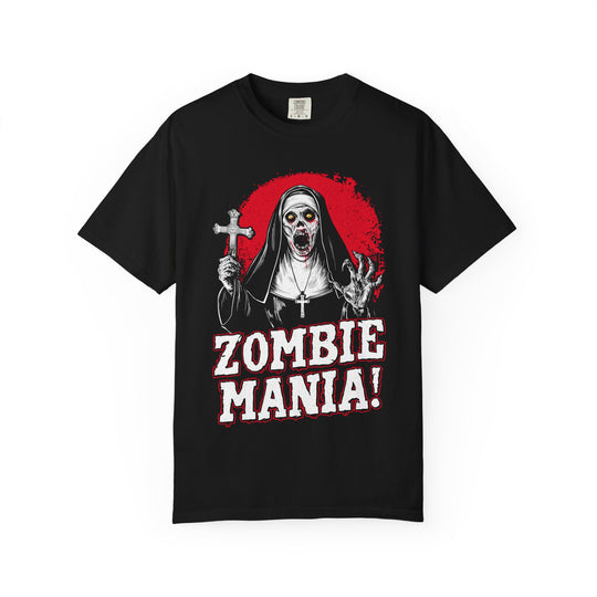 ZOMBIE MANIA NUN Mens WUNDERLAND Backyard Dept Halloween Booteek Short Sleeve Tee