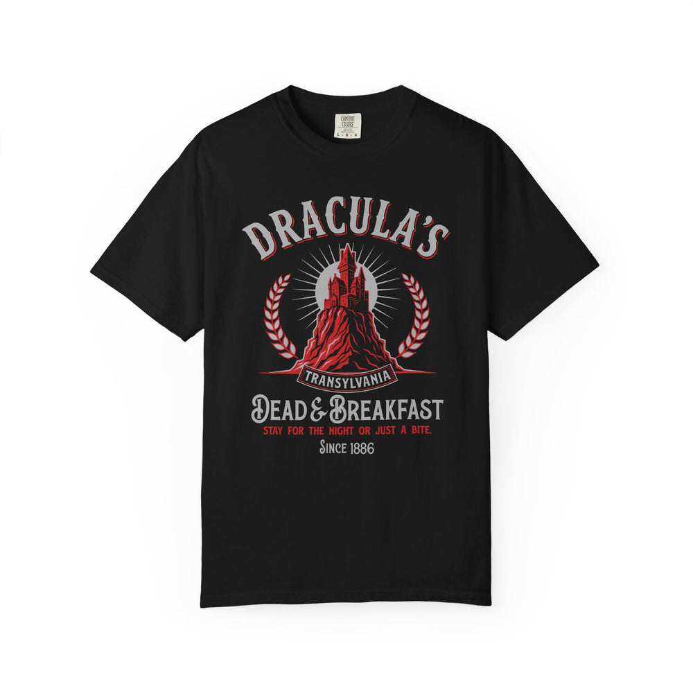 Dracula's Dead & Breakfast Mens WUNDERLAND Backyard Dept Halloween Booteek Short Sleeve Tee