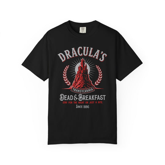 Dracula's Dead & Breakfast Mens WUNDERLAND Backyard Dept Halloween Booteek Short Sleeve Tee