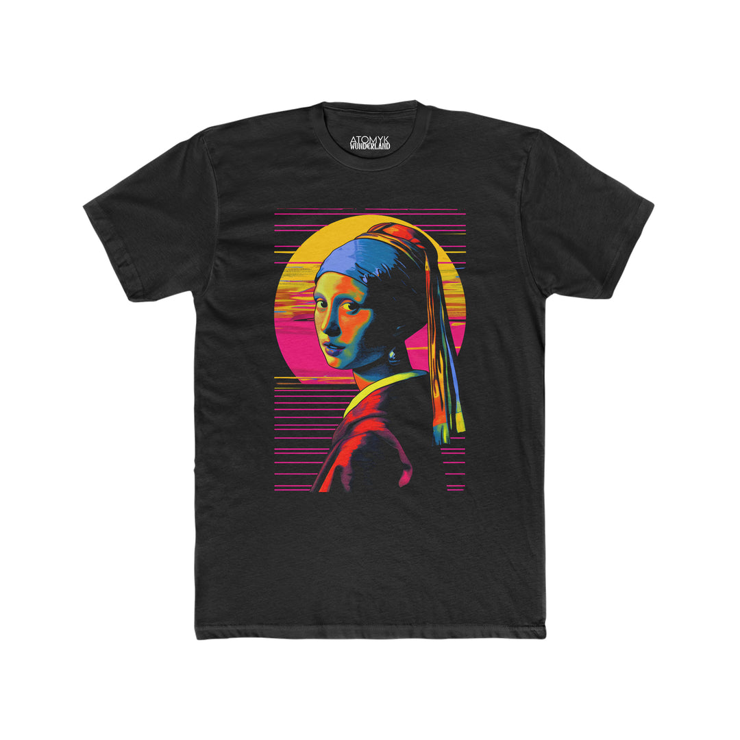 Girl With A Pearl Earring Synthwave Mens Wunderland Graphic Tee