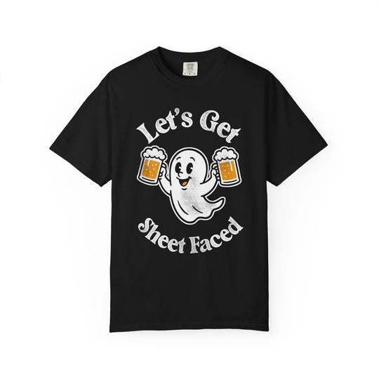 Let’s Get Sheet Faced Womens WUNDERLAND Backyard Dept Halloween Booteek Short Sleeve Tee