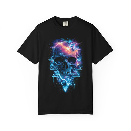 SKULL STORM Mens WUNDERLAND Geometric Skull With Lightning Short Sleeve Tee