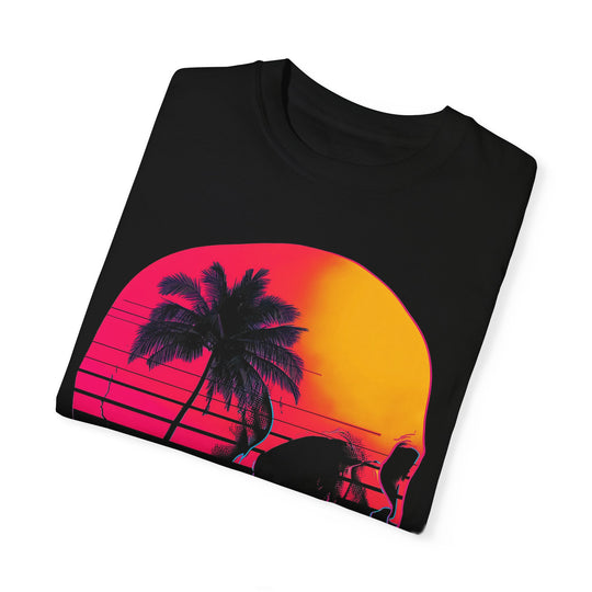 Synthwave Sunset Skull Mens WUNDERLAND Short Sleeve Tee