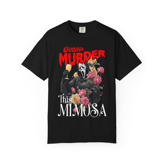 Gonna Murder This Mimosa Womens WUNDERLAND Backyard Dept Halloween Booteek Short Sleeve Tee
