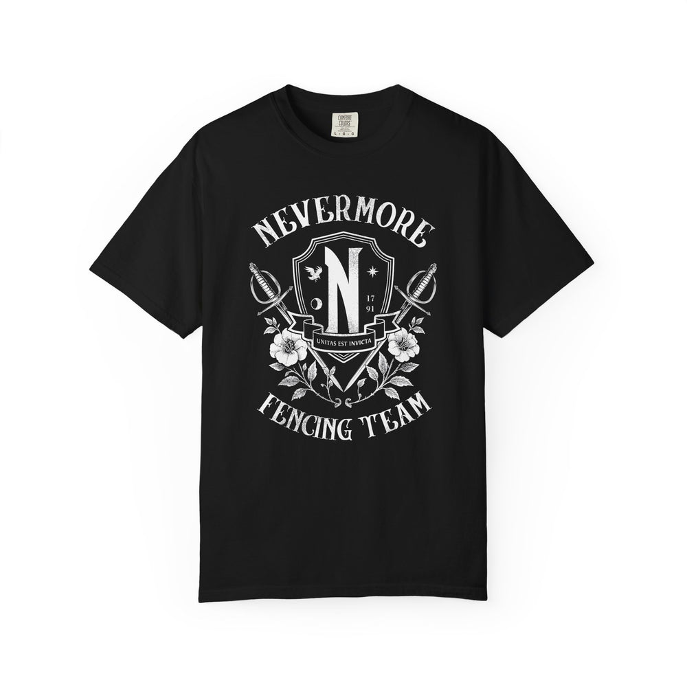 Nevermore Fencing Team Womens WUNDERLAND Backyard Dept Halloween Booteek Short Sleeve Tee