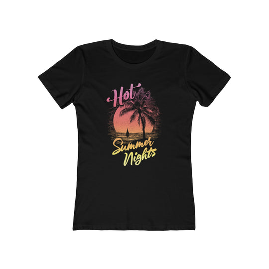 Hot Summer Nights Sun Surf Womens L'Atomique Next Level Graphic Tee