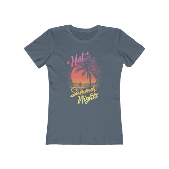 Hot Summer Nights Sun Surf Womens L'Atomique Next Level Graphic Tee