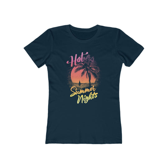 Hot Summer Nights Sun Surf Womens L'Atomique Next Level Graphic Tee