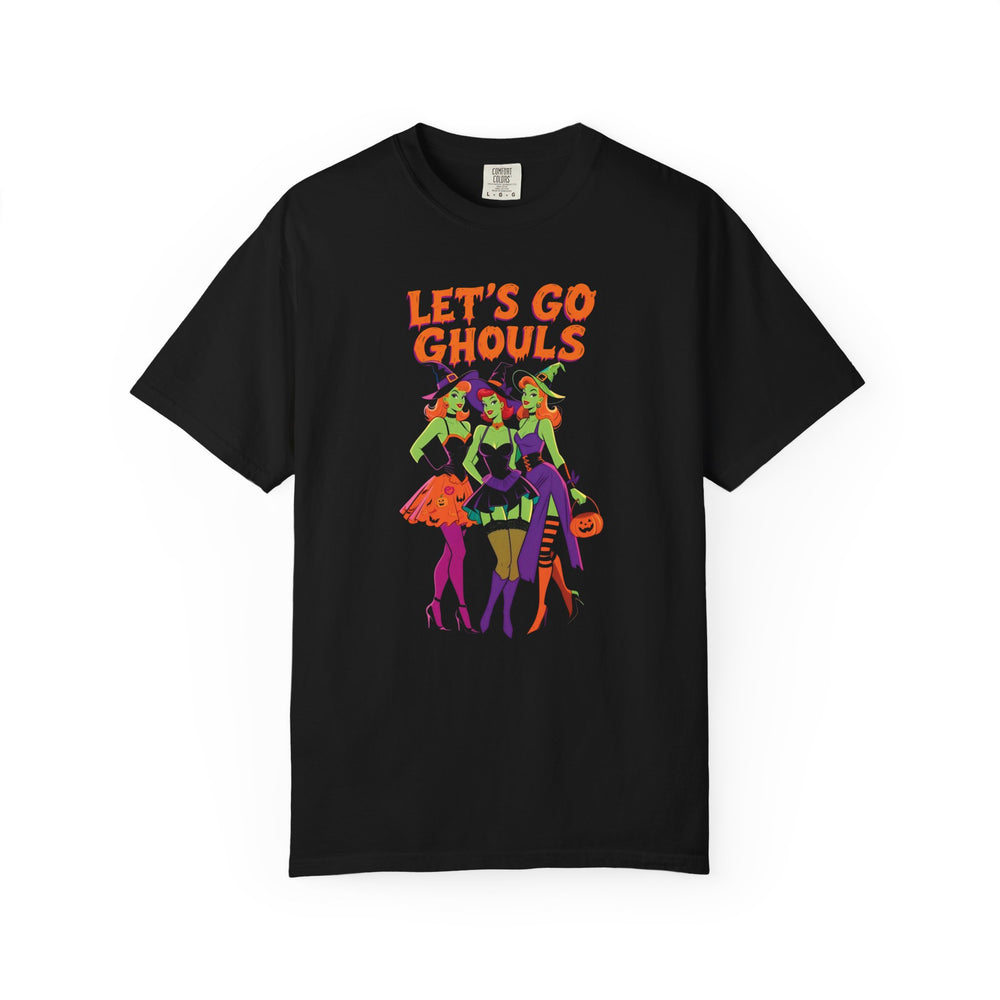 Let's Go Ghouls Womens WUNDERLAND Backyard Dept Halloween Booteek Short Sleeve Tee