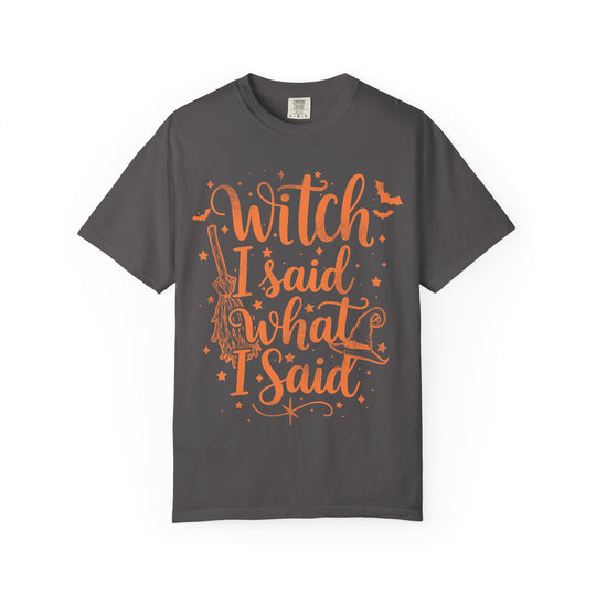 Witch I Said What I Said Womens WUNDERLAND Backyard Dept Halloween Booteek Short Sleeve Tee