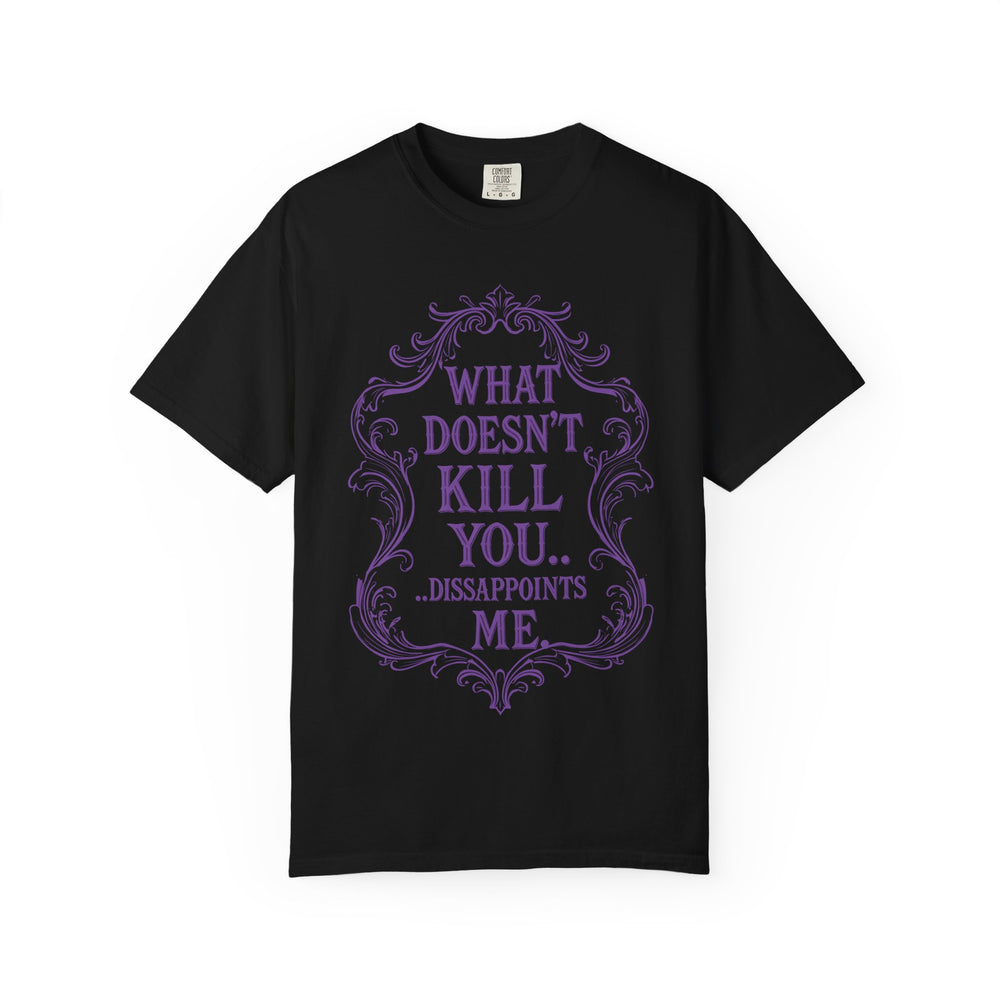 What Doesn't Kill You Womens WUNDERLAND Backyard Dept Halloween Booteek Short Sleeve Tee