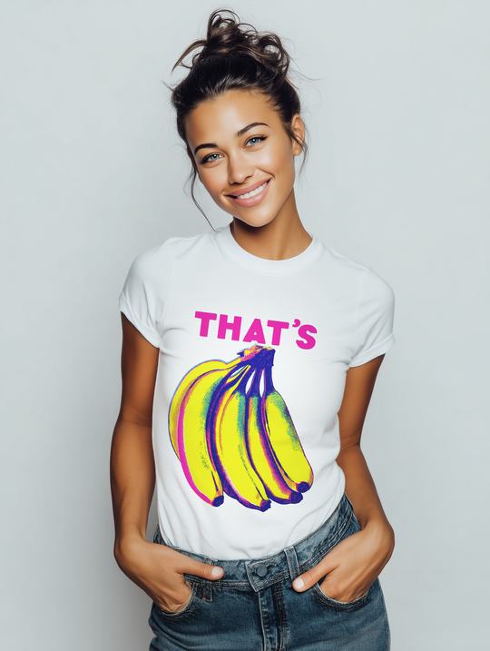 That’s Bananas Pop Art Womens L'Atomique Boyfriend Graphic Tee