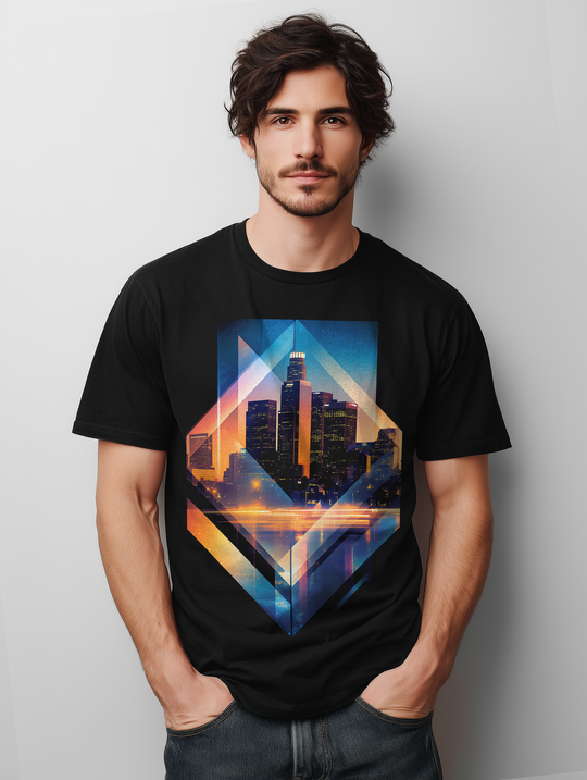 L.A. VIBIN City Geo Sunset Mens WUNDERLAND Short Sleeve Tee