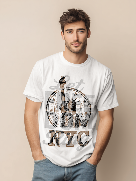 LET FREEDOM RING NYC LIBERTY Mens WUNDERLAND Short Sleeve Tee