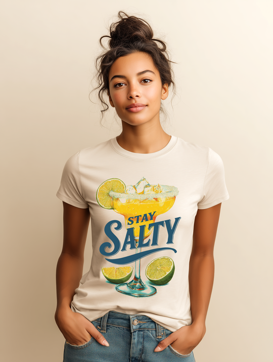 Stay Salty Margarita Womens L'Atomique Boyfriend Graphic Tee