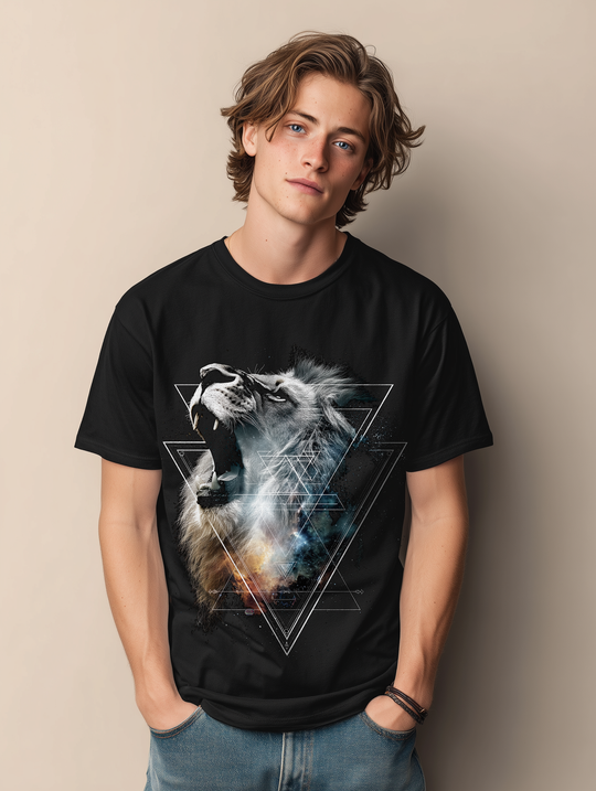 LION HEAD NEBULA Mens WUNDERLAND Geometric Outer Space Short Sleeve Tee