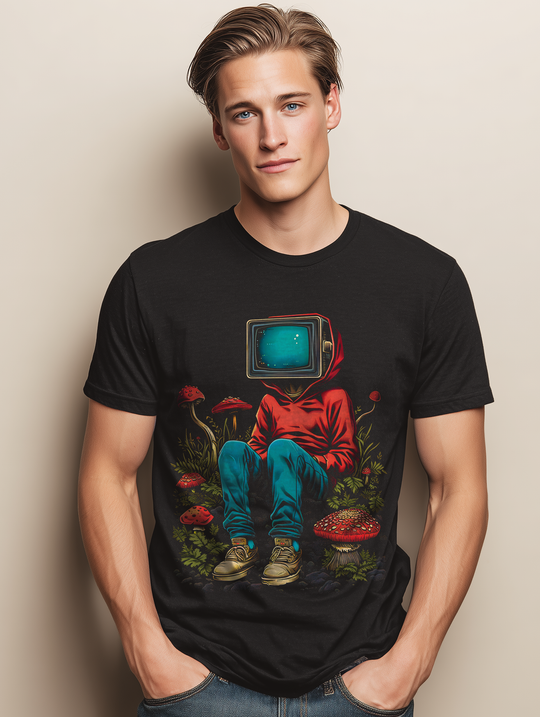 TIME OUT Mens Wunderland Forest TV Surreal Woods Graphic Short Sleeve Tee