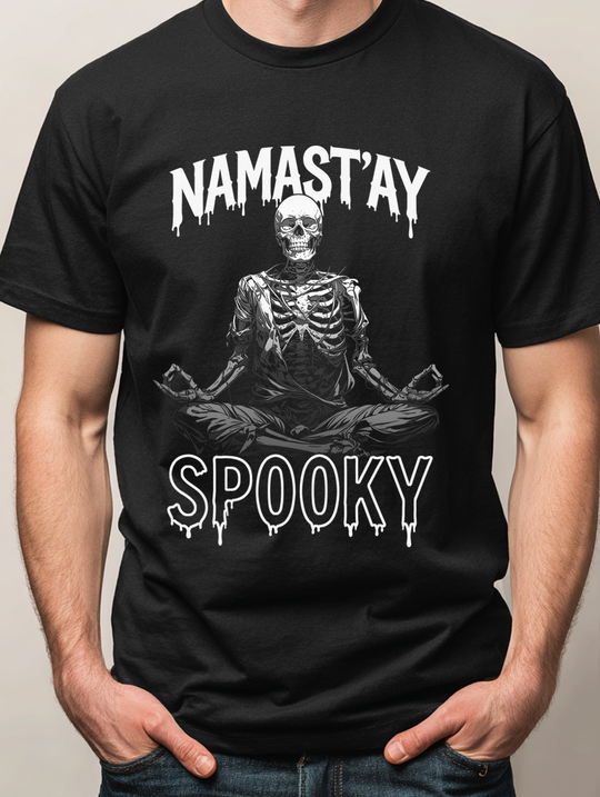 Namas'tay Spooky Mens WUNDERLAND Backyard Dept Halloween Booteek Short Sleeve Tee