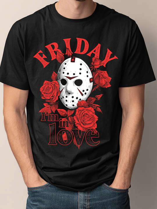 Friday I'm In Love Mens WUNDERLAND Backyard Dept Halloween Booteek Short Sleeve Tee