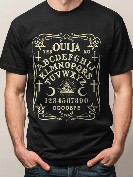 Ouija Mens WUNDERLAND Backyard Dept Halloween Booteek Short Sleeve Tee