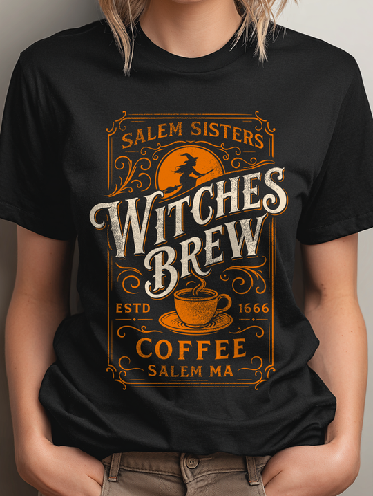 Witches Brew Coffee Womens WUNDERLAND Backyard Dept Halloween Booteek Short Sleeve Tee