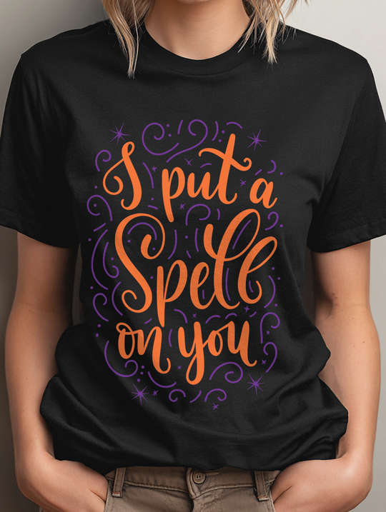 I put A Spell On You 2 Colors Womens WUNDERLAND Backyard Dept Halloween Booteek Short Sleeve Tee