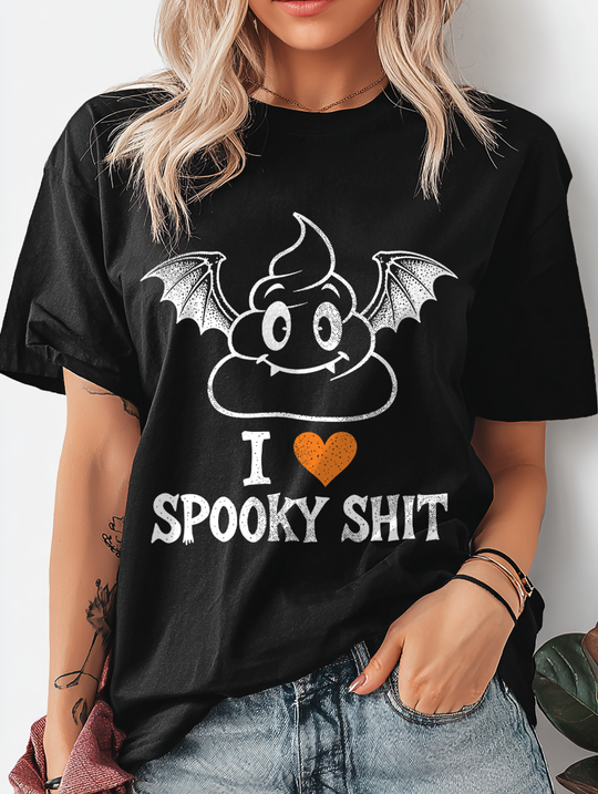 I Heart Spooky Womens WUNDERLAND Backyard Dept Halloween Booteek Short Sleeve Tee