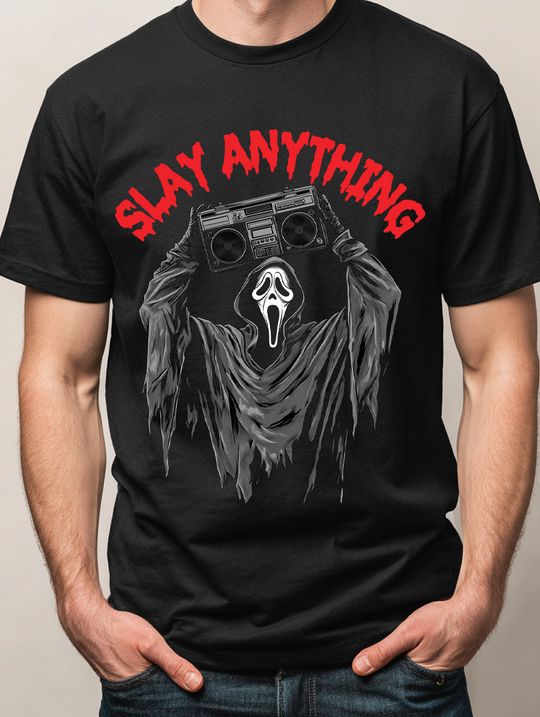 Slay Anything Mens WUNDERLAND Backyard Dept Halloween Booteek Short Sleeve Tee