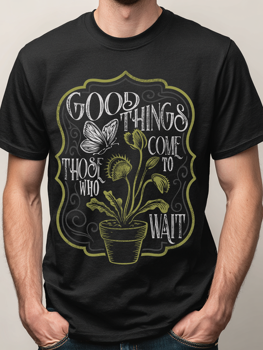 Good Things Come To Those Who Wait Mens WUNDERLAND Backyard Dept Halloween Booteek Short Sleeve Tee