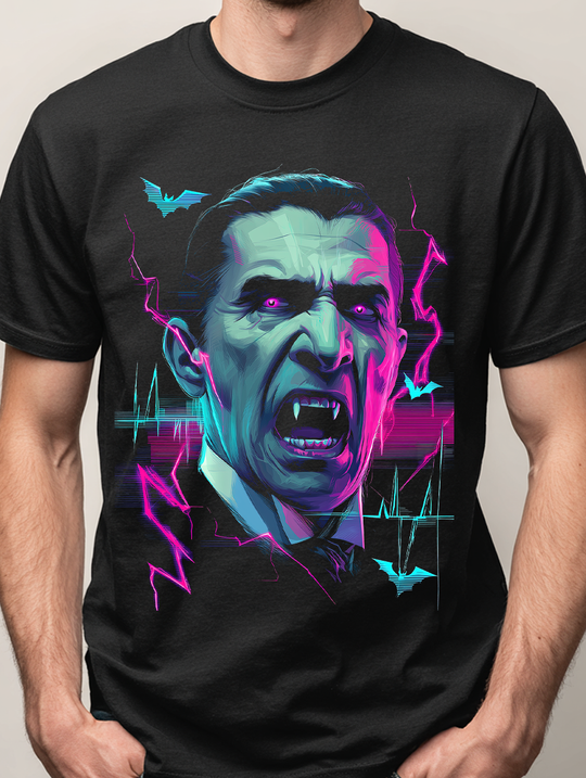 Dracula Darkwave Mens WUNDERLAND Backyard Dept Halloween Booteek Soft Cotton Jersey Short Sleeve Tee