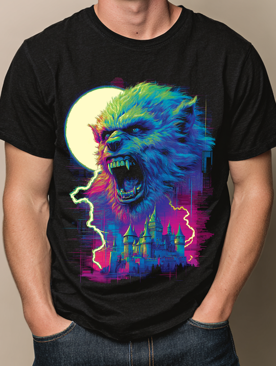 Wolfman Darkwave Mens WUNDERLAND Backyard Dept Halloween Booteek Soft Cotton Jersey Short Sleeve Tee