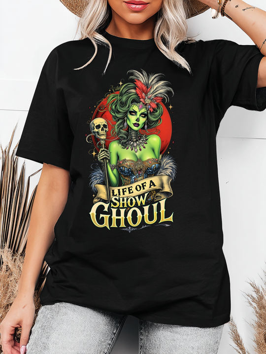 Life Of A Show Ghoul Womens WUNDERLAND Backyard Dept Halloween Booteek Short Sleeve Tee