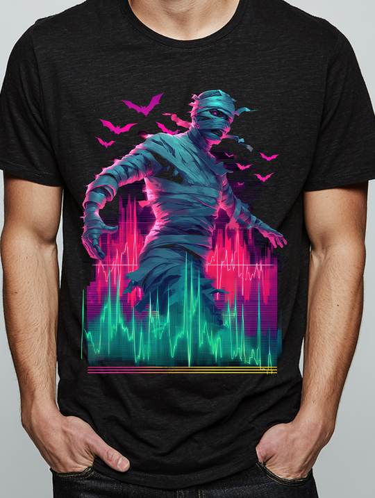 DARKWAVE MUMMY Mens WUNDERLAND Backyard Dept Halloween Booteek Soft Cotton Jersey Short Sleeve Tee