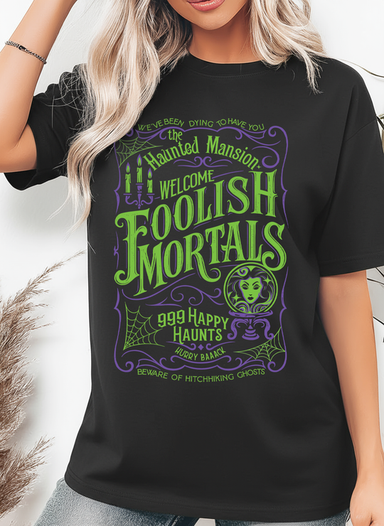 Foolish Mortals Womens WUNDERLAND Backyard Dept Halloween Booteek Short Sleeve Tee