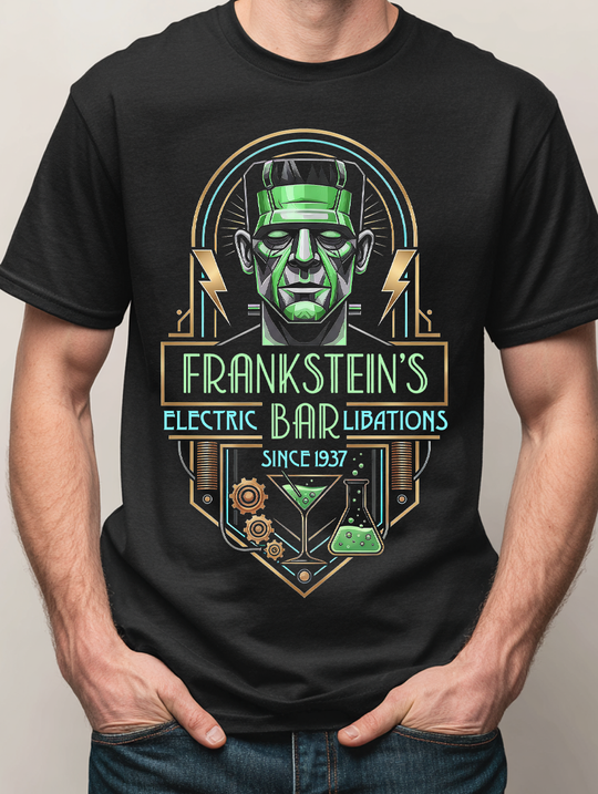 Frankenstein's Bar Mens WUNDERLAND Backyard Dept Halloween Booteek Short Sleeve Tee