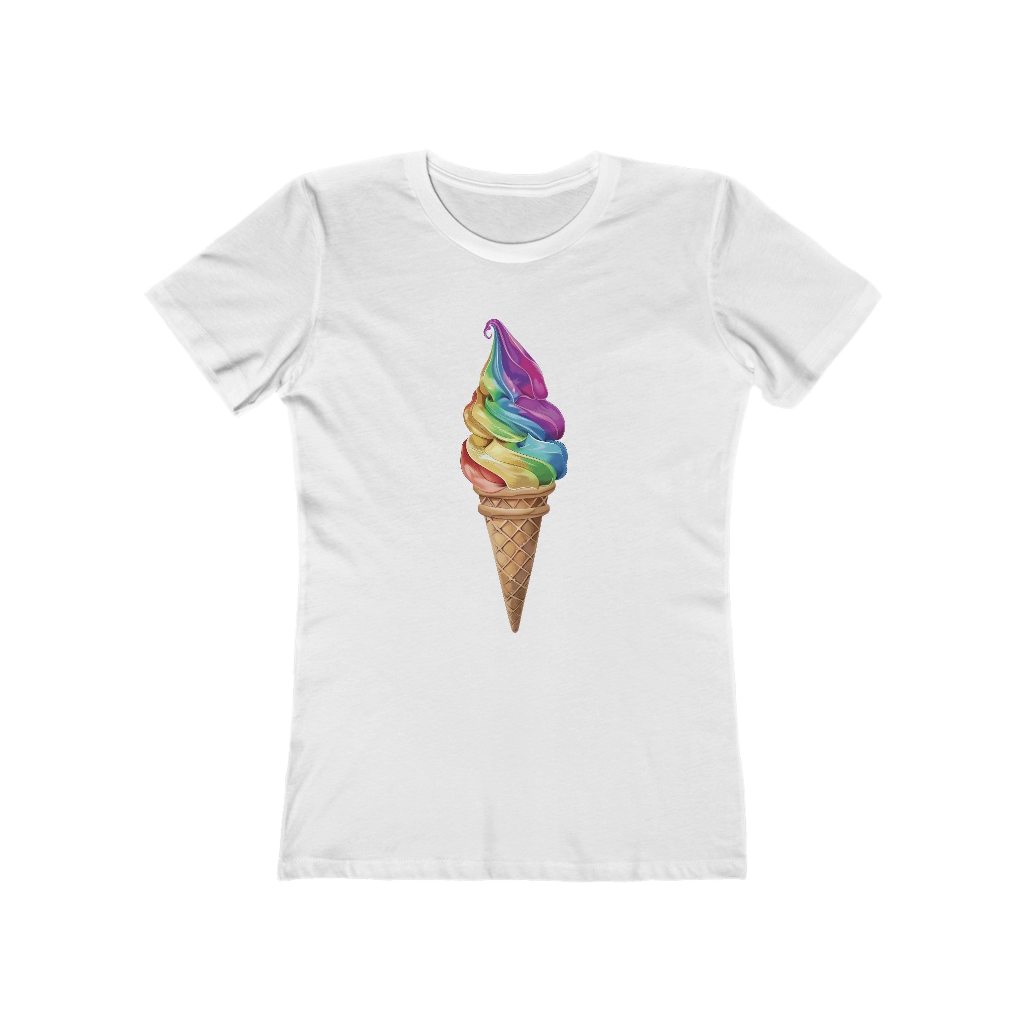 Rainbow Ice Cream Cone Womens L'Atomique Graphic Tee