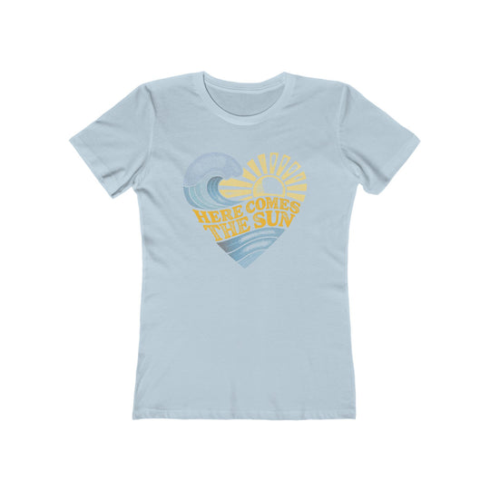 Here Comes The Sun Surf Heart Womens L'Atomique Boyfriend Graphic Tee