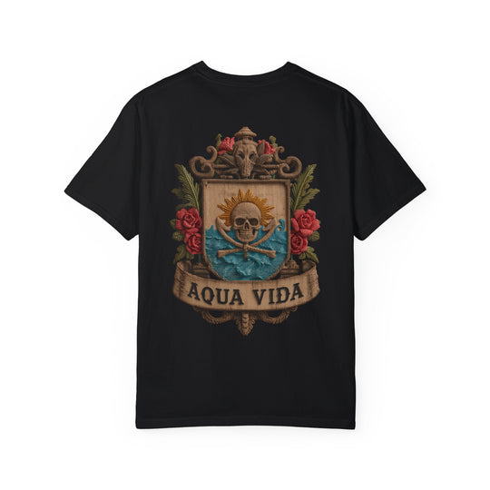 Stitched Crest Mens AQUA VIDA Short Sleeve Tee
