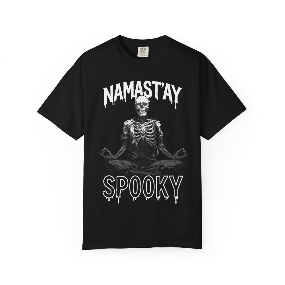Namas'tay Spooky Mens WUNDERLAND Backyard Dept Halloween Booteek Short Sleeve Tee