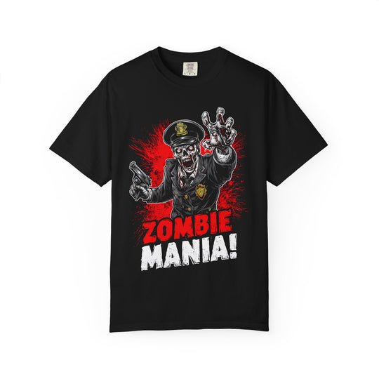 ZOMBIE MANIA OFFICER Mens WUNDERLAND Backyard Dept Halloween Booteek Short Sleeve Tee
