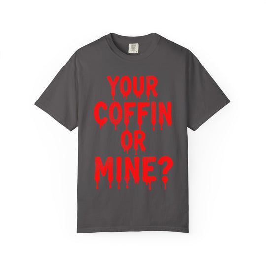 Your Coffin Or Mine? Mens WUNDERLAND Backyard Dept Halloween Booteek Short Sleeve Tee