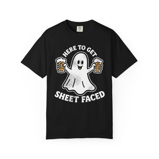 Here To Get Sheet Faced Mens WUNDERLAND Backyard Dept Halloween Booteek Short Sleeve Tee