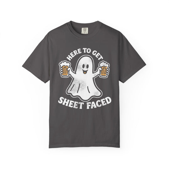 Here To Get Sheet Faced Mens WUNDERLAND Backyard Dept Halloween Booteek Short Sleeve Tee