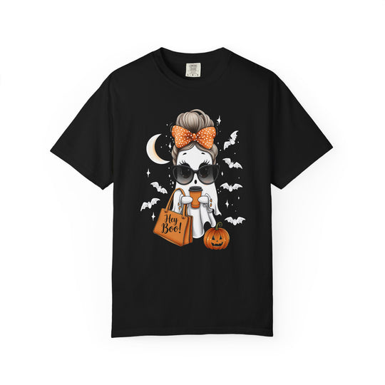 Hey Boo Cute Ghost Womens WUNDERLAND Backyard Dept Halloween Booteek Short Sleeve Tee