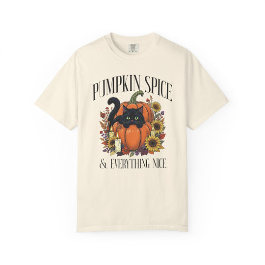 Pumpkin Spice & Everything Nice Foral Cat Womens WUNDERLAND Backyard Dept Halloween Booteek Short Sleeve Tee