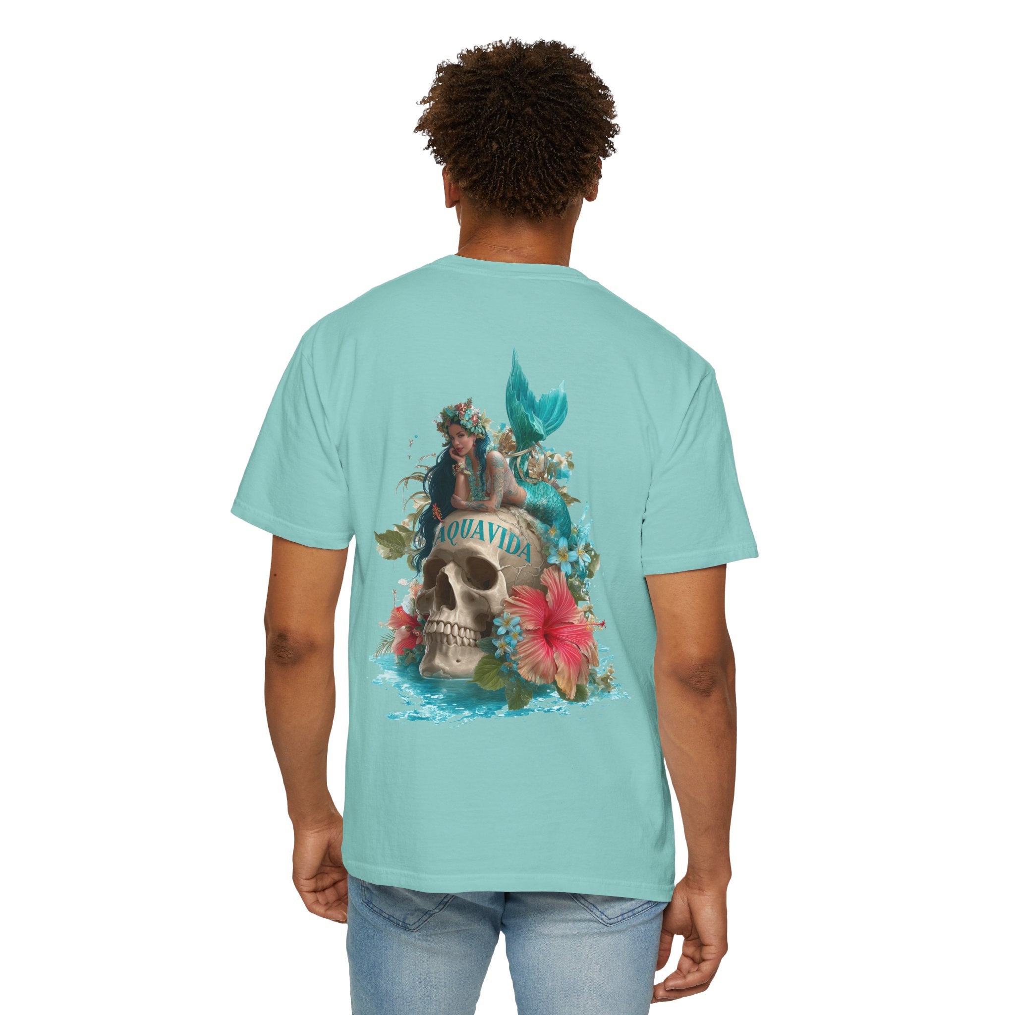 MERMAID SKULL Mens AQUA VIDA Short Sleeve Tee
