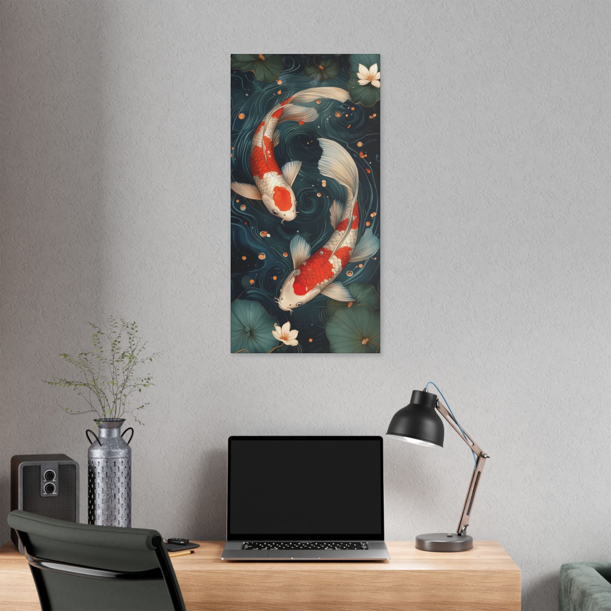 Koi Downstream Canvas Print