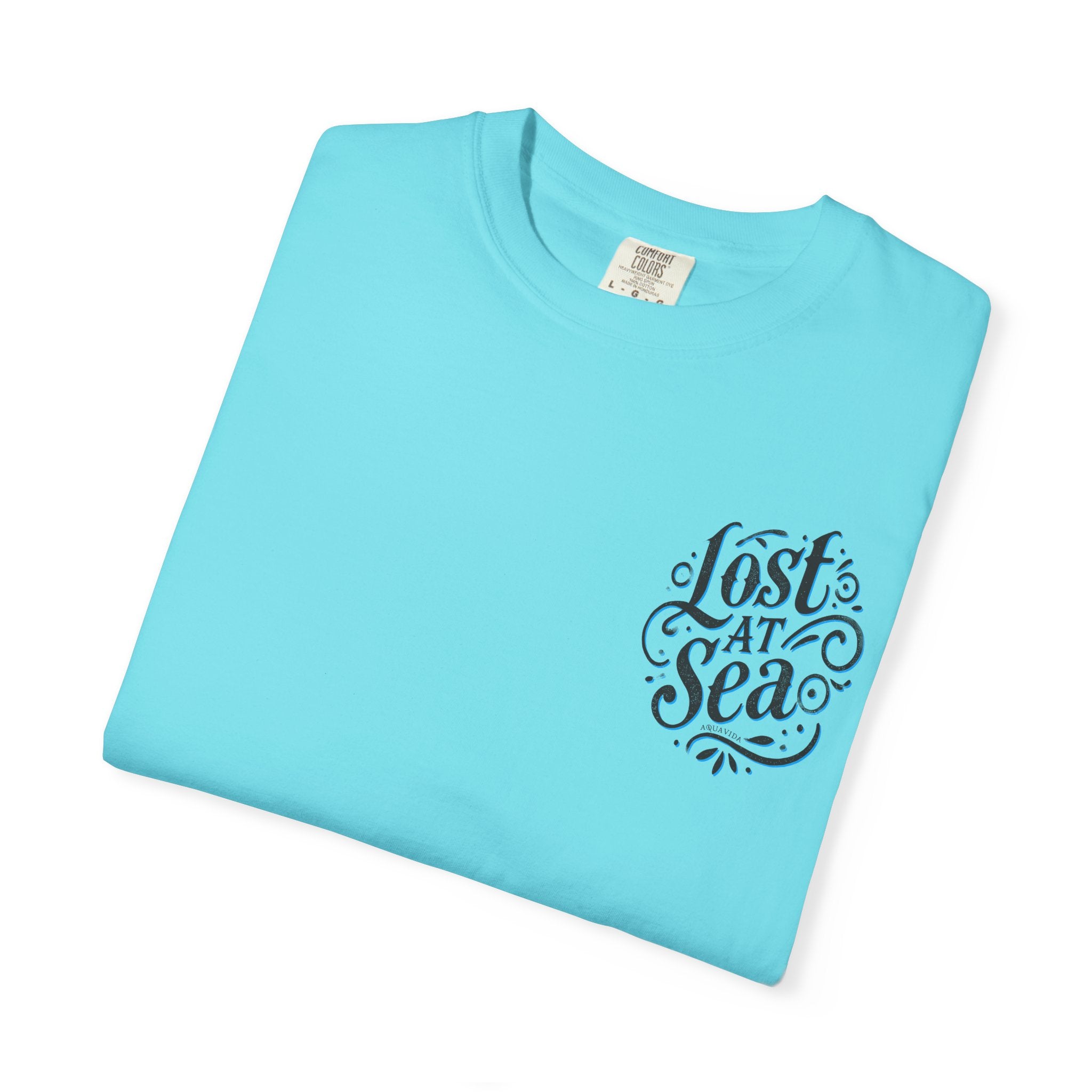 LOST AT SEA NAUTICAL COMPASS SKULLS Mens AQUA VIDA Short Sleeve Tee
