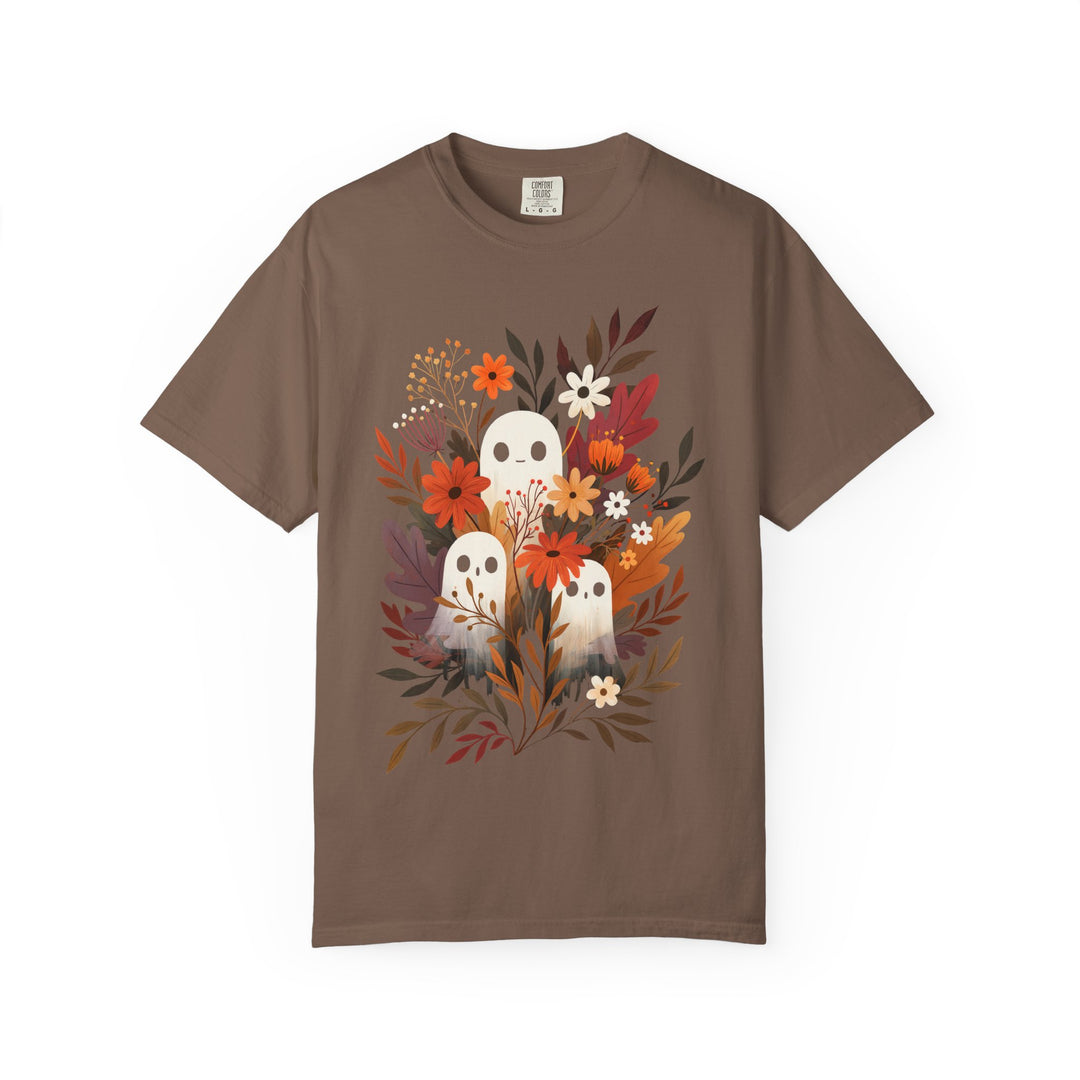 Autumn Ghosts Cute Fall Floral Womens WUNDERLAND Halloween Booteek Short Sleeve Tee