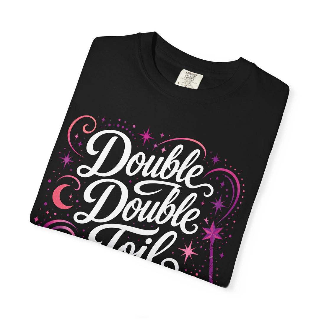 Double Double Toil And Trouble Magical Script Womens WUNDERLAND Halloween Booteek Short Sleeve Tee